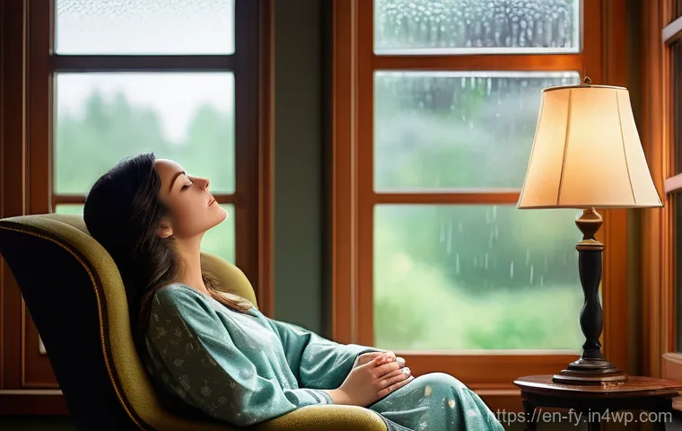ASMR과 소리의 심리적 효과 비교 - **Prompt 1: Calming Oasis**
    "A cozy and serene indoor scene. A young woman, dressed in soft, mod...